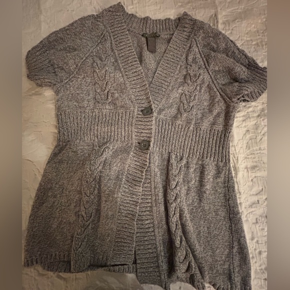 Kenneth Cole Charcoal Cable Knit Cardigan - Picture 1 of 7